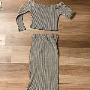 Two-Piece fitted skirt and top.